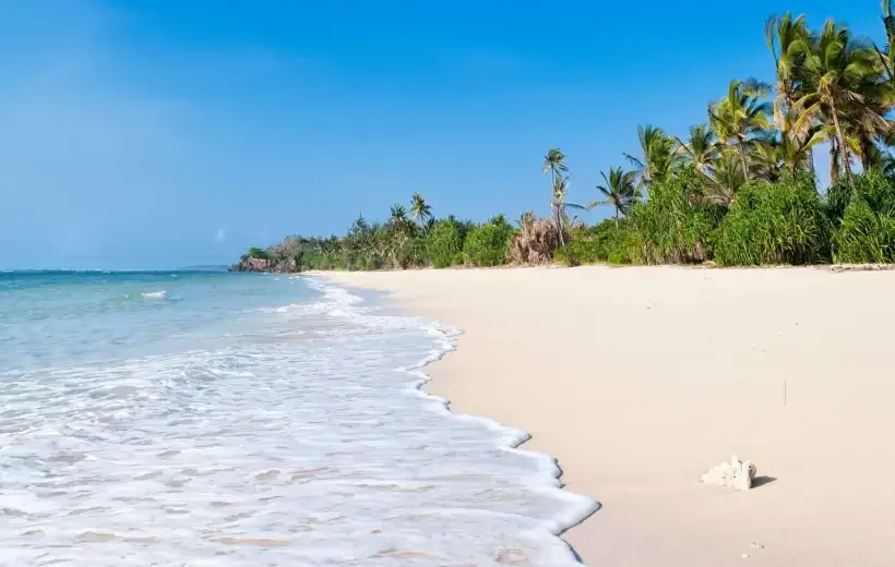 White sand and turquoise water at Diani Beach